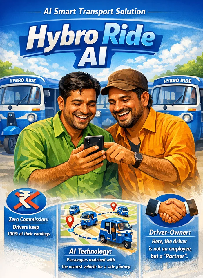AI Smart Transport Rickshaw Hybro Ride